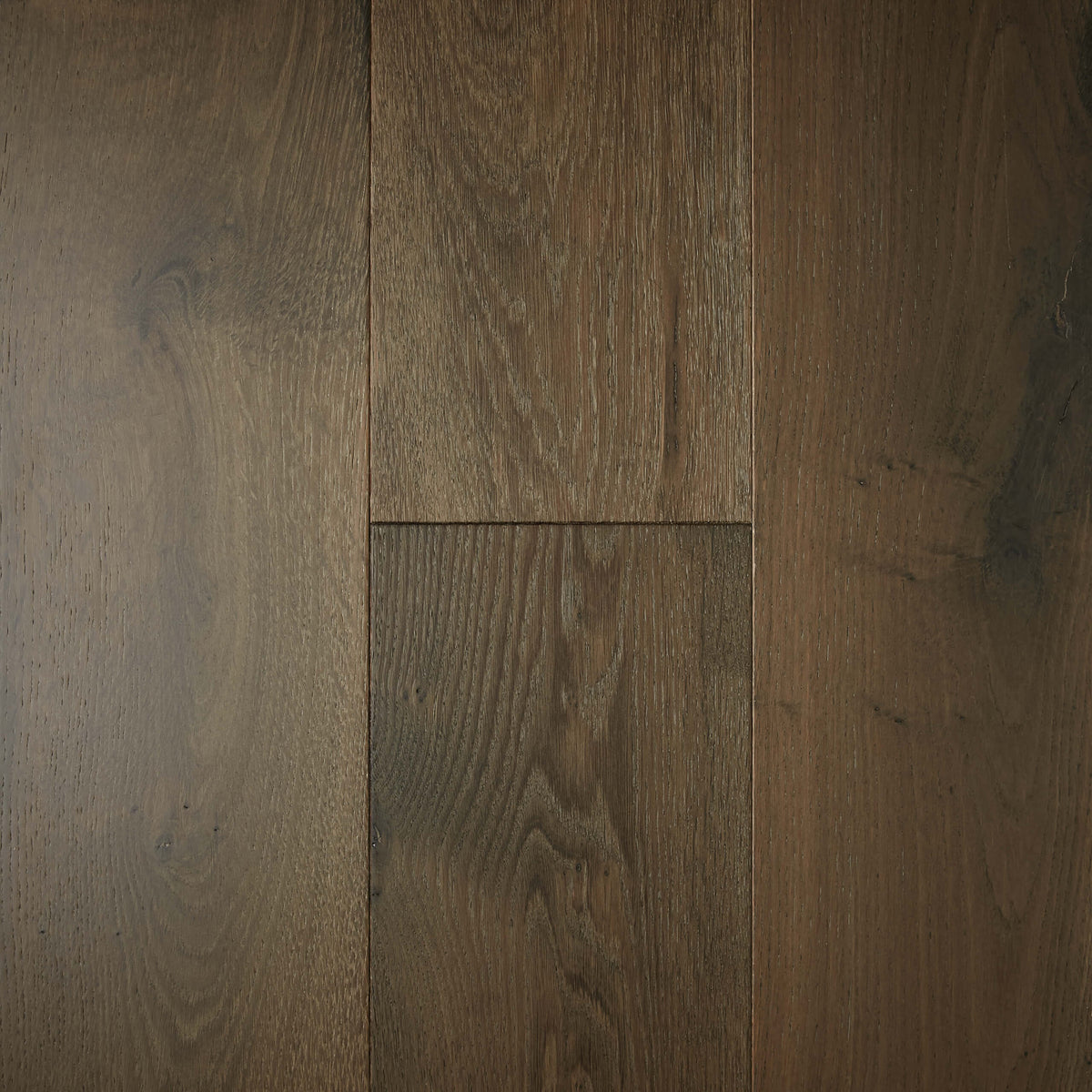 Iron Grey European Oak engineered flooring 1900x190mm planks with matte finish and wood grain detail by Tilemall