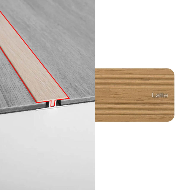 Alloy Trims T Moulding 3400mm for 6.5mm-8mm Latte Flooring Trims Preference Floors Default Title