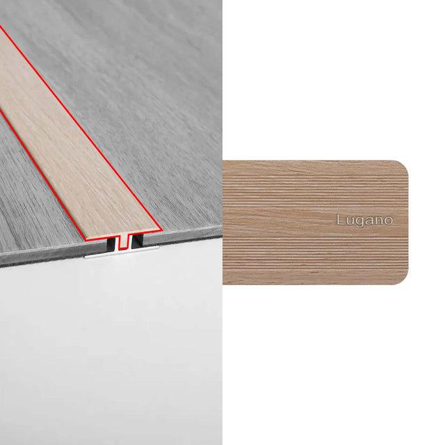 Alloy Trims T Moulding 3400mm for 6.5mm-8mm Lugarno Flooring Trims Preference Floors Default Title
