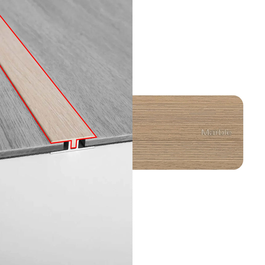 Alloy Trims T Moulding 3400mm for 6.5mm-8mm Marble Flooring Trims Preference Floors Default Title