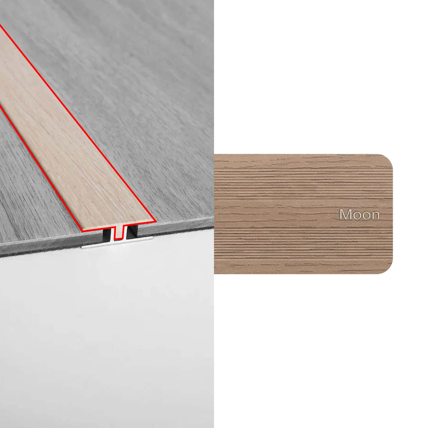 Alloy Trims T Moulding 3400mm for 6.5mm-8mm Moon Flooring Trims Preference Floors Default Title