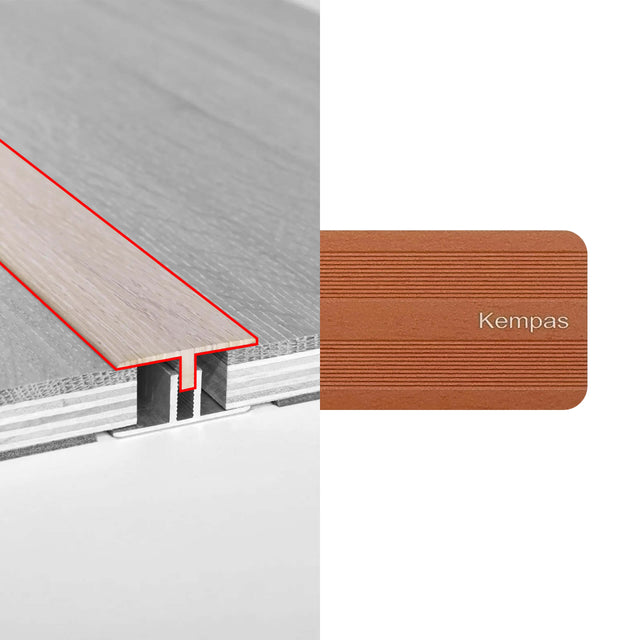 Alloy Trims T Moulding 3400mm for 12mm-15mm Kempas Flooring Trims Preference Floors Default Title