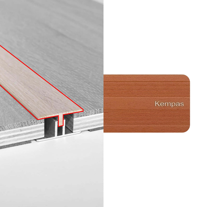 Alloy Trims T Moulding 3400mm for 12mm-15mm Kempas Flooring Trims Preference Floors Default Title