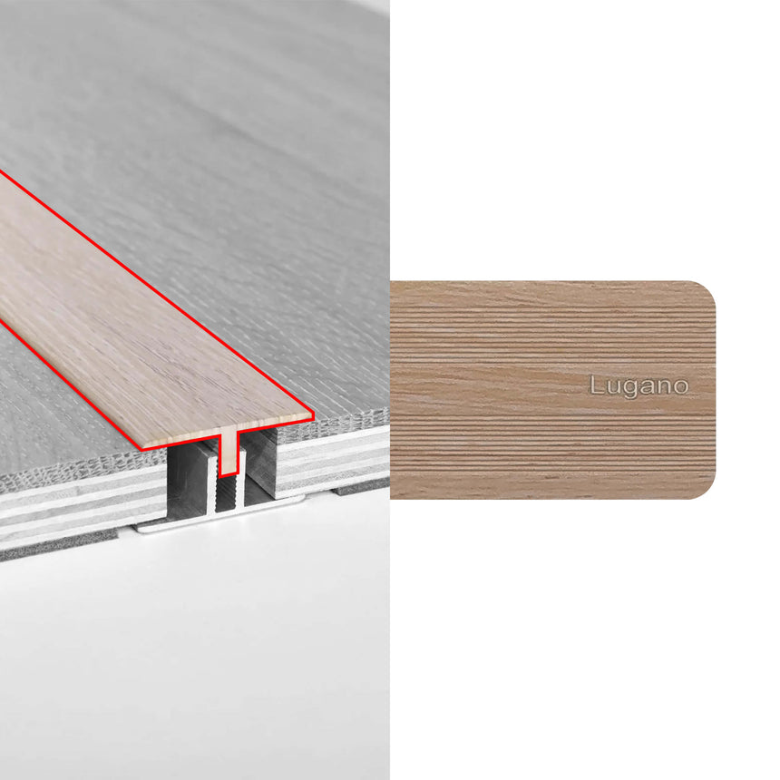 Alloy Trims T Moulding 3400mm for 12mm-15mm Lugarno Flooring Trims Preference Floors Default Title