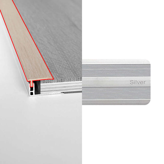 Alloy Trims Adjustable Border 3400mm for 21mm Silver Flooring Trims Preference Floors Default Title