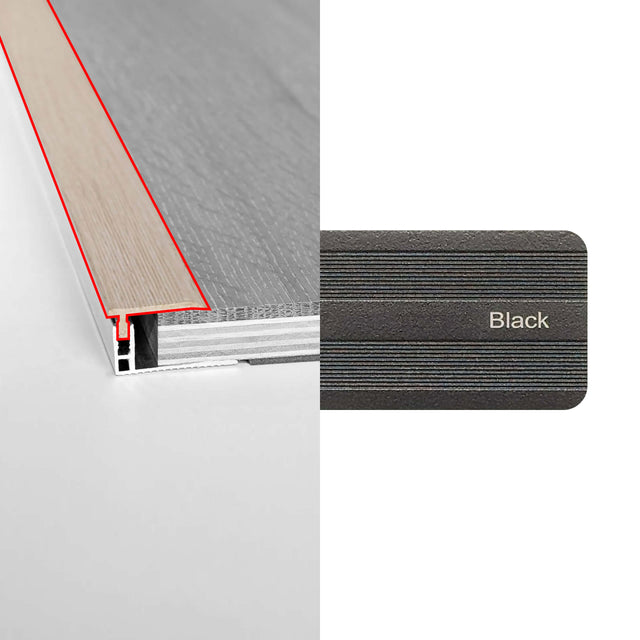 Alloy Trims Adjustable Border 3400mm for 21mm Black Flooring Trims Preference Floors Default Title