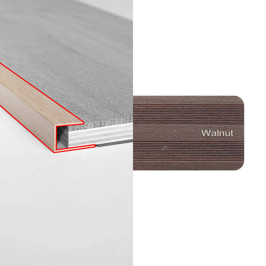 Alloy Trims U Channel 3400mm for 6.5mm Walnut Flooring Trims Preference Floors Default Title