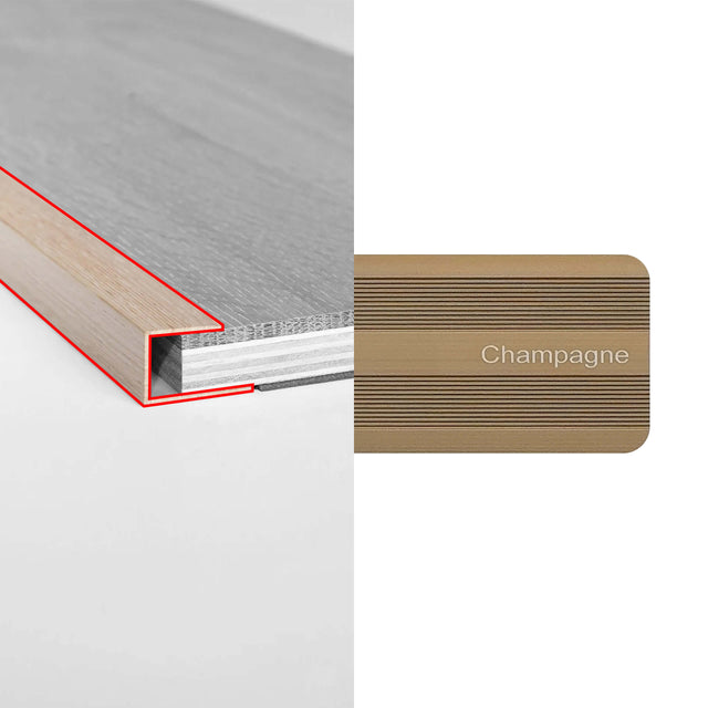 Alloy Trims U Channel 3400mm for 21mm Champagne Flooring Trims Preference Floors Default Title
