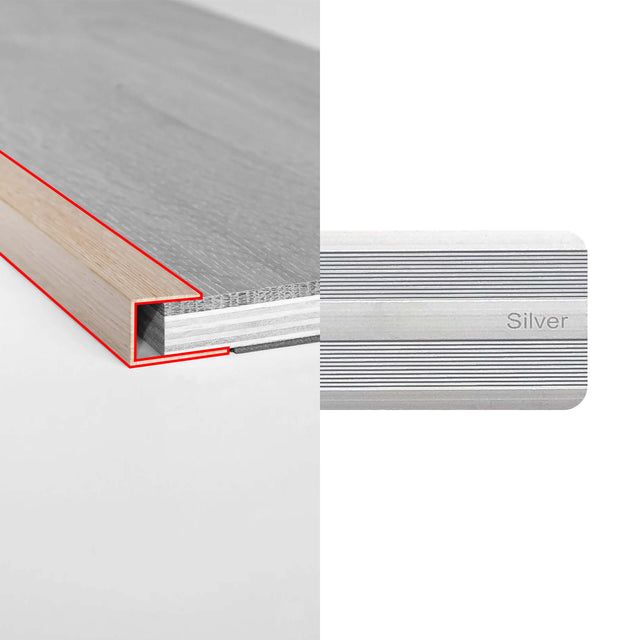 Alloy Trims U Channel 3400mm for 21mm Silver Flooring Trims Preference Floors Default Title