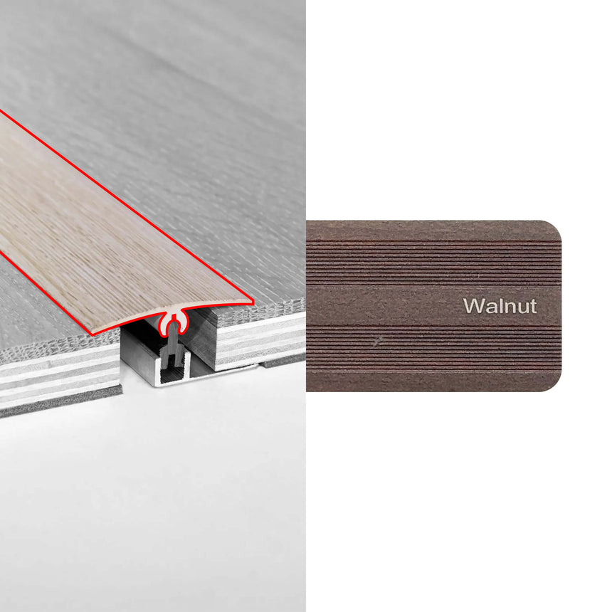 Alloy Trims Universal 3400mm for 12mm-15mm Walnut Flooring Trims Preference Floors Default Title
