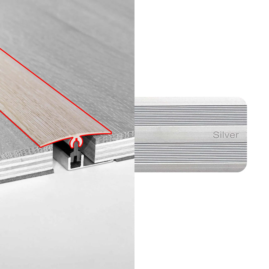 Alloy Trims Universal 3400mm for 21mm Silver Flooring Trims Preference Floors Default Title