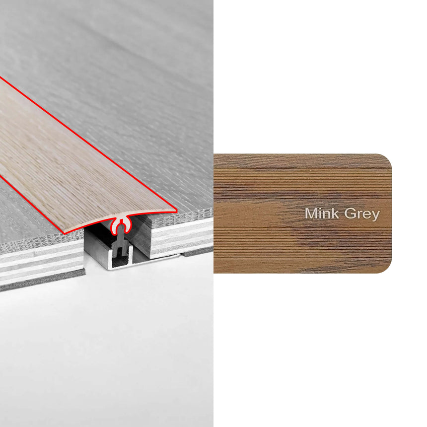 Alloy Trims Universal 3400mm for 21mm Mink Grey Flooring Trims Preference Floors Default Title