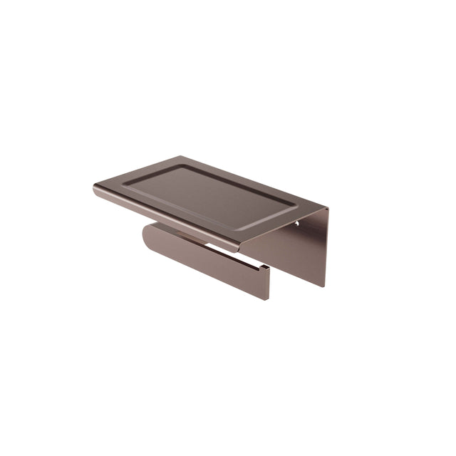 Nero Bianca Toilet Roll Holder with Cover Brushed Bronze Bathroom Accessories Nero Default Title
