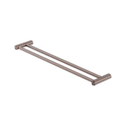 Nero Mecca double towel rail 600mm brushed bronze by Tilemall