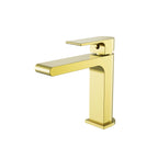 Nero Bianca Basin Mixer Straight Spout Brushed Gold