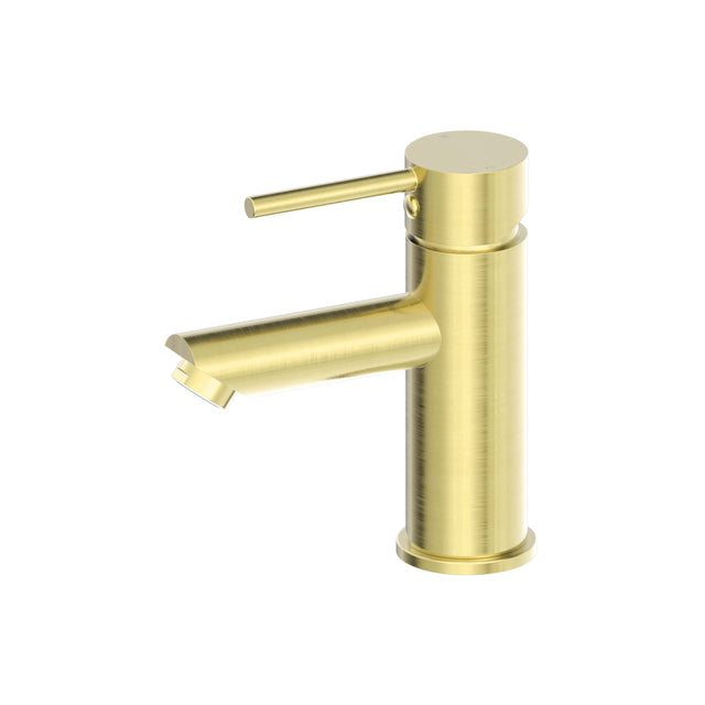 Nero Dolce Basin Mixer Straight Spout Brushed Gold Tapware Nero