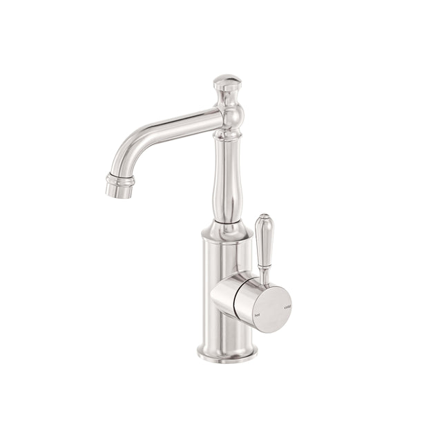 Nero York Basin Mixer With Metal Lever Brushed Nickel Tapware Nero Default Title