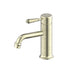 Nero York Straight Basin Mixer With Metal Lever Aged Brass