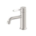 Nero York Straight Basin Mixer With White Porcelain Lever Brushed Nickel