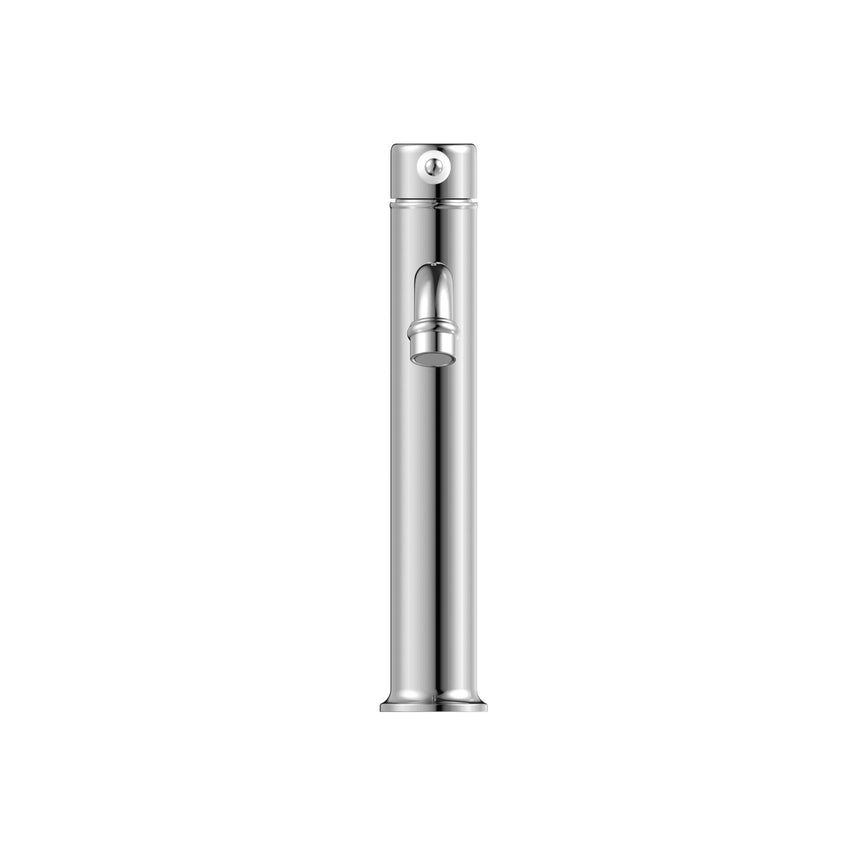 Nero York Straight Tall Basin Mixer With White Porcelain Lever Chrome Tapware Nero