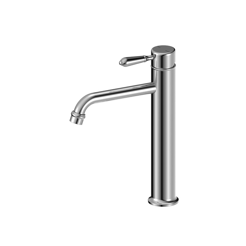 Nero York Straight Tall Basin Mixer With Metal Lever Chrome Tapware Nero Default Title