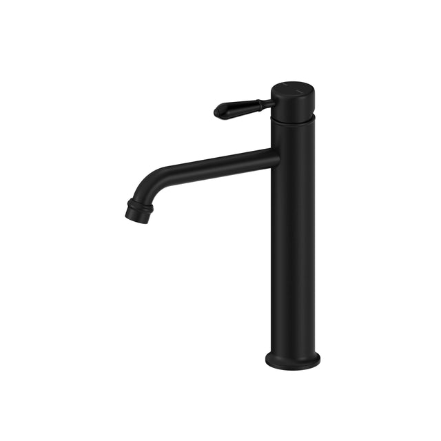 Nero York Straight Tall Basin Mixer With Metal Lever Matte Black Tapware Nero Default Title