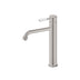 Nero York Straight Tall Basin Mixer With White Porcelain Lever Brushed Nickel