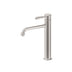 Nero York Straight Tall Basin Mixer With Metal Lever Brushed Nickel