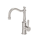 Nero York Basin Mixer Hook Spout With Metal Lever Brushed Nickel