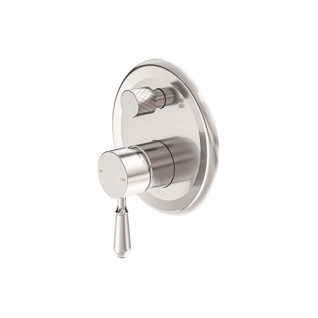 Nero York Shower Mixer With Divertor With Metal Lever Brushed Nickel Tapware Nero Default Title