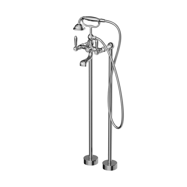 Nero York Freestanding Bath Set With Metal Hand Shower Chrome Tapware Nero Default Title