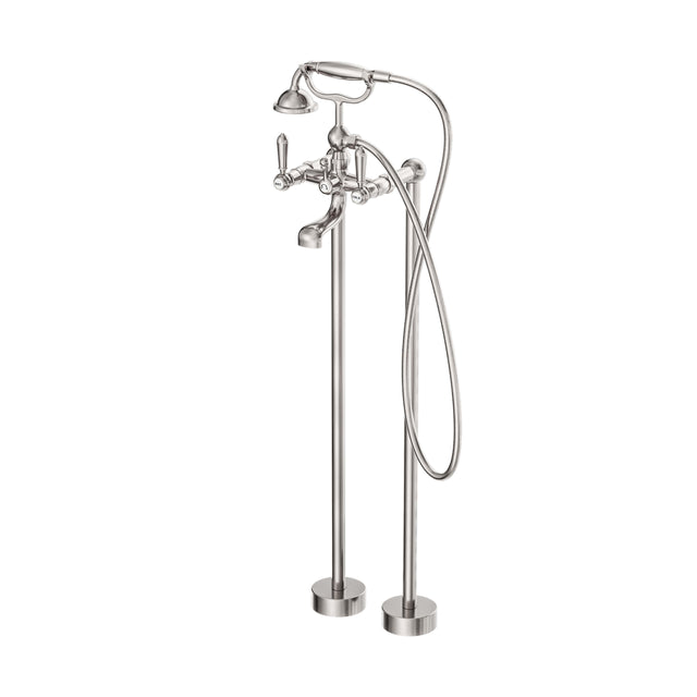 Nero York Freestanding Bath Set With Metal Hand Shower Brushed Nickel Tapware Nero Default Title