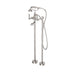Nero York Freestanding Bath Set With Metal Hand Shower Brushed Nickel