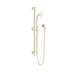Nero York Shower Rail With White Porcelain Hand Shower Aged Brass
