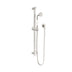 Nero York Shower Rail With White Porcelain Hand Shower Brushed Nickel