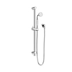 Nero York Shower Rail With White Porcelain Hand Shower Chrome