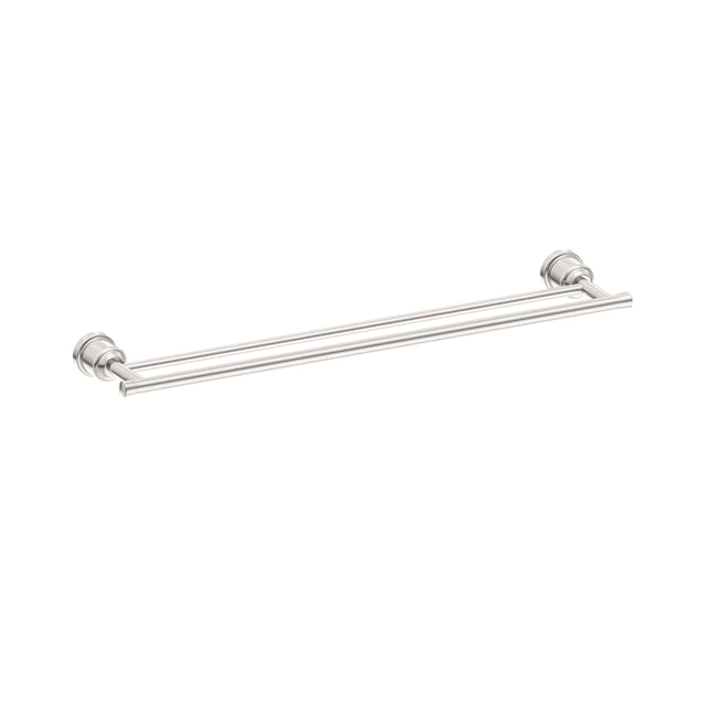 Nero York Double Towel Rail 600mm Brushed Nickel Bathroom Accessories Nero Default Title