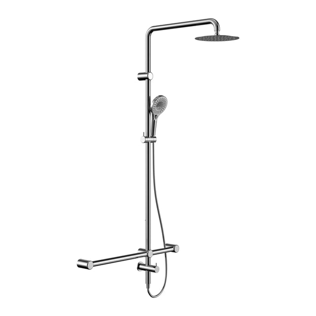 Nero Mecca Care 32mm T Bar Grab Rail 1100x750mm Twin Shower Set Chrome Shower Nero Default Title