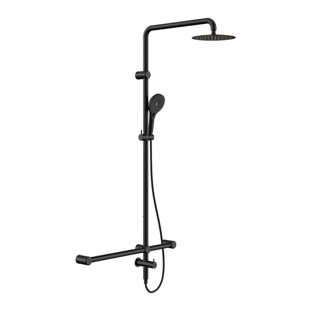 Nero Mecca Care 32mm T Bar Grab Rail 1100x750mm Twin Shower Set Matte Black Shower Nero Default Title