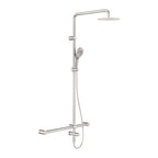 Nero Mecca Care 32mm T Bar Grab Rail 1100x750mm Twin Shower Set Brushed Nickel
