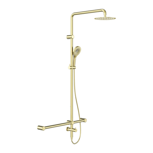 Nero Mecca Care 32mm T Bar Grab Rail 1100x750mm Twin Shower Set Brushed Gold Shower Nero Default Title