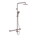 Nero Mecca Care 32mm T Bar Grab Rail 1100x750mm Twin Shower Set Brushed Bronze
