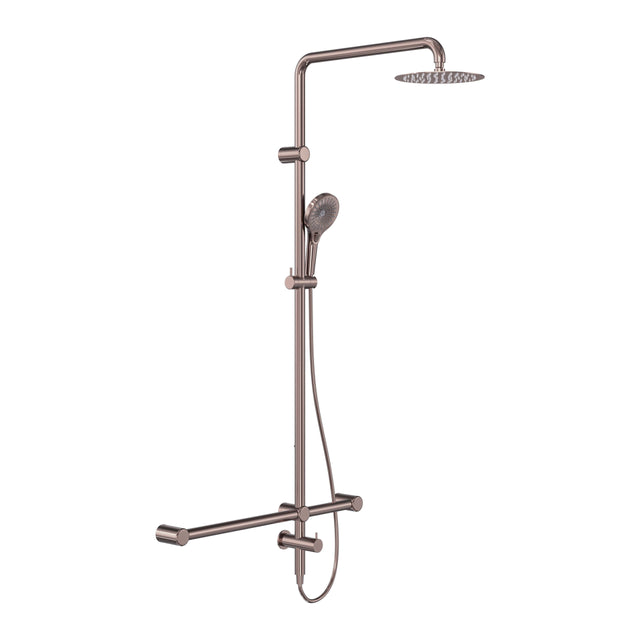 Nero Mecca Care 32mm T Bar Grab Rail 1100x750mm Twin Shower Set Brushed Bronze Shower Nero Default Title