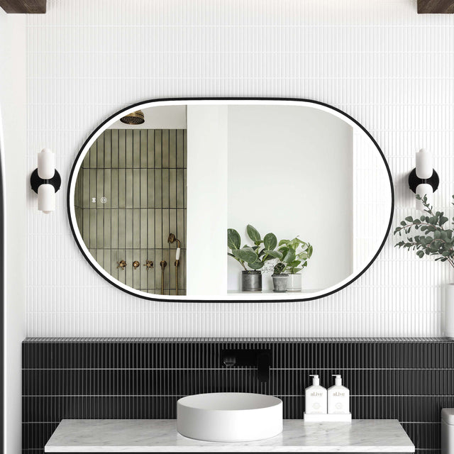 Noosa Metal Frame LED Mirror 900x600 Black LED Framed Mirror Otti Australia Default Title