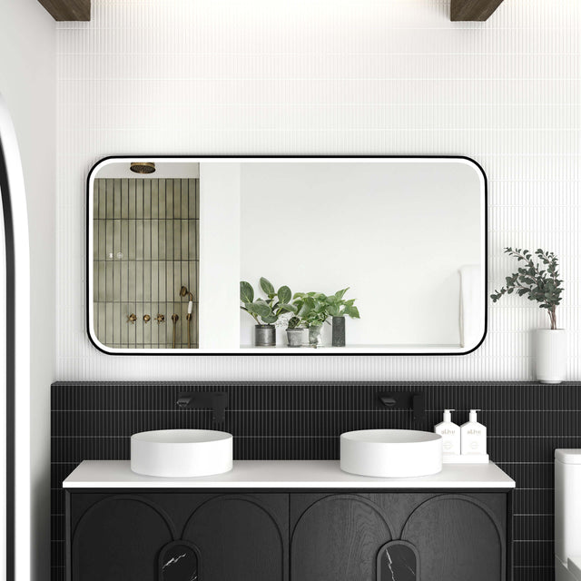 Newport Metal Frame LED Mirror 1500x750 Black LED Framed Mirror Otti Australia Default Title