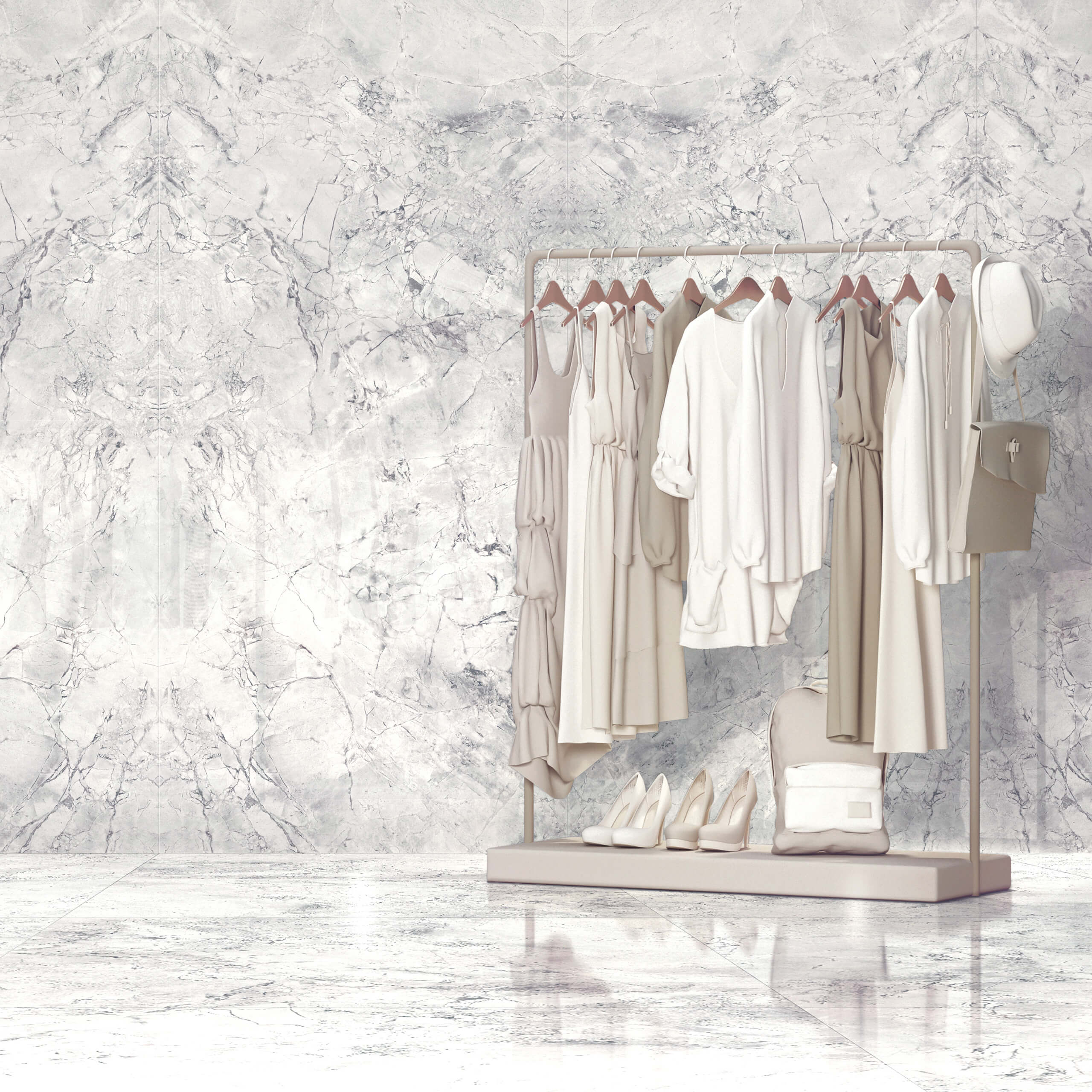 Megaslim Slab Super White Dolomite 2700x1200x6 mm Slab Tilemall