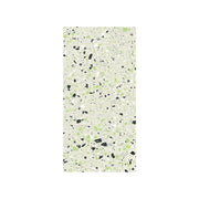 C Venice 600x300mm matt green terrazzo-look porcelain tile by Tilemall with black and white stone chip detail