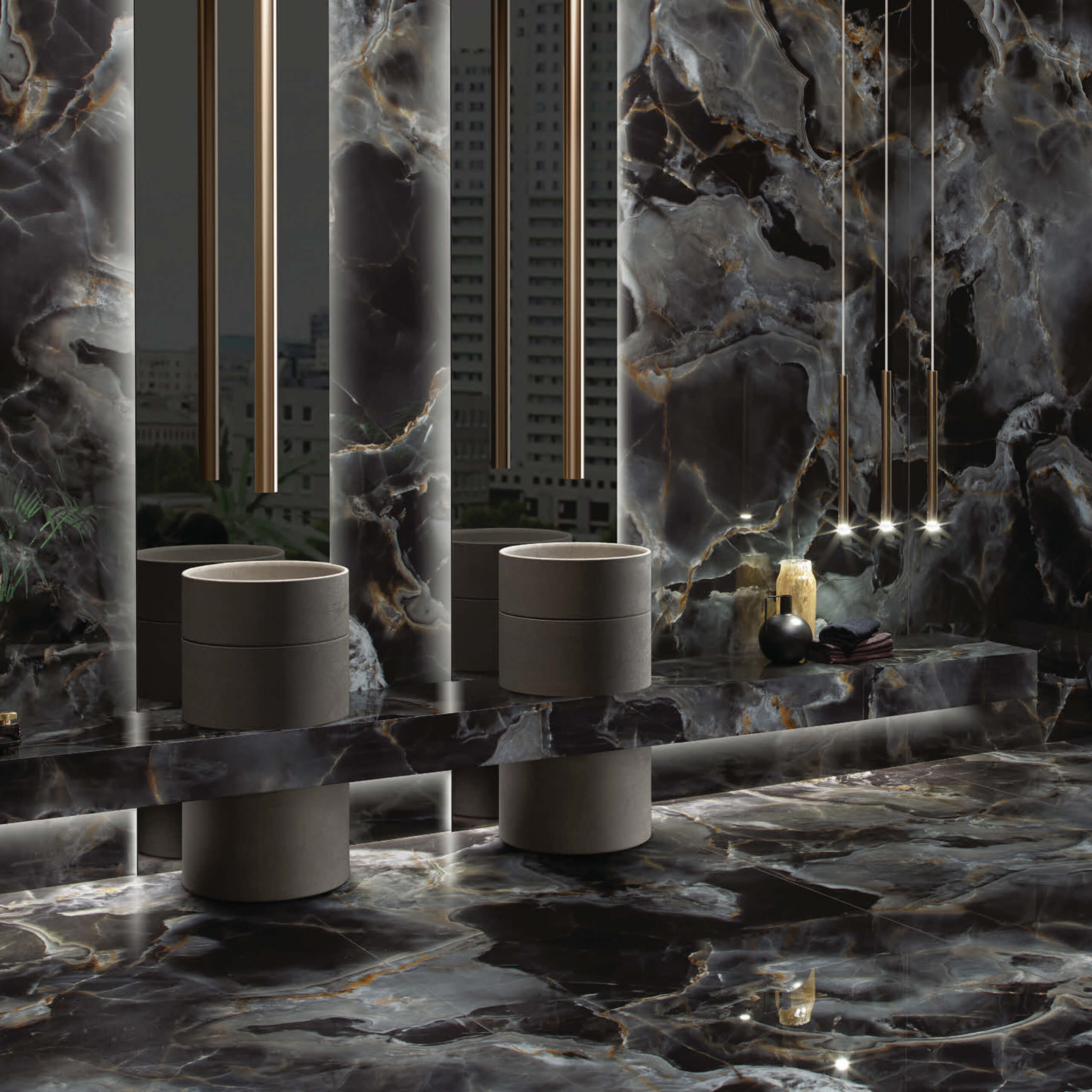 Onice Reale 1200x600 Polished Black Diamond Marble Look Tiles Tilemall