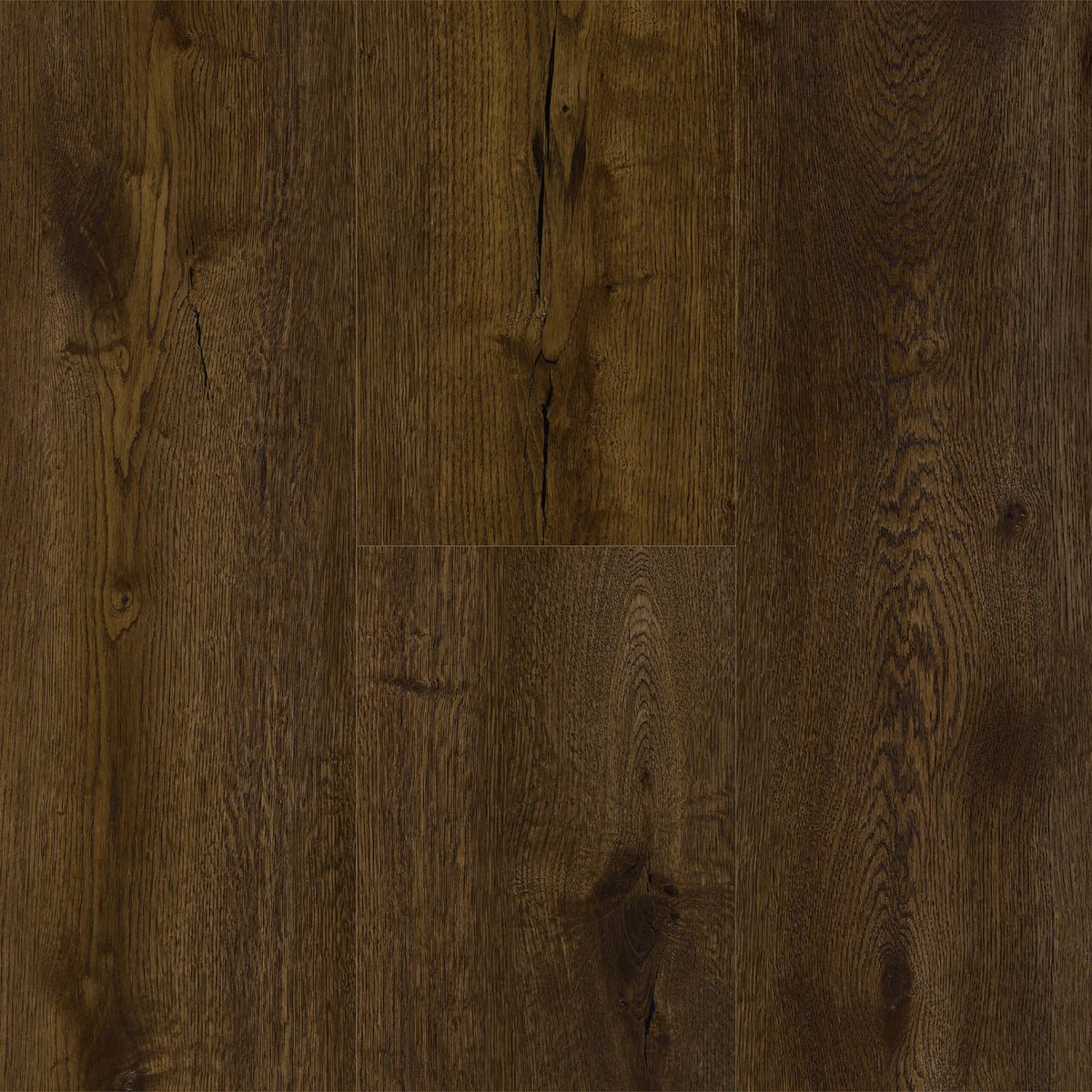 Deep Brown hybrid flooring 1520x228mm by Tilemall with matte finish and embossed grain texture