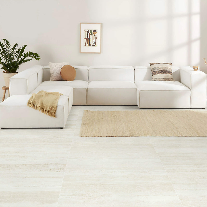 Travertine Vein Cut 1200x600 Matt Ivory Stone Look Tiles Tilemall